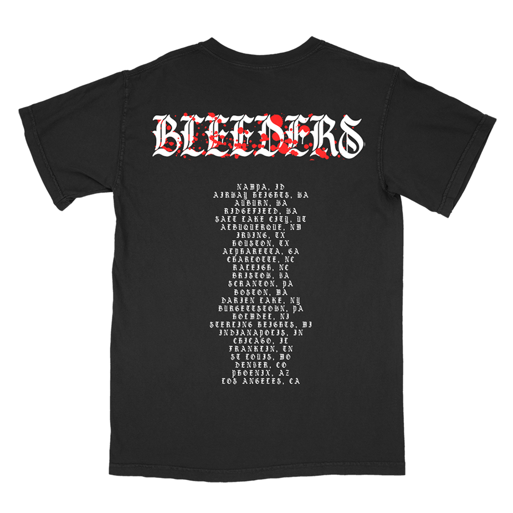 Bleeders US Tour 2024 T-Shirt Back